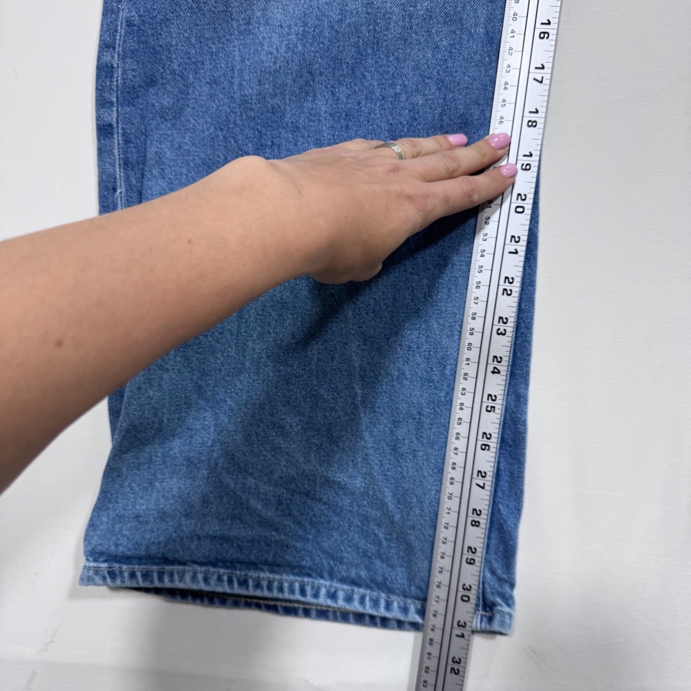 Lee x H&M Wide Leg Jeans Medium Wash High Rise Women's 8 Streetwear Minimalist - Picture 12 of 13